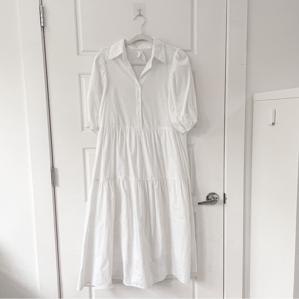 AMADI Anthropologie Cordelia Tiered Midi Shirtdress - Picture 4 of 8